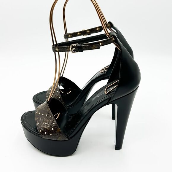 Louis Vuitton LV Monogram Afterglow Platform Sandals Heels New Size 38, 8 - Picture 5 of 13